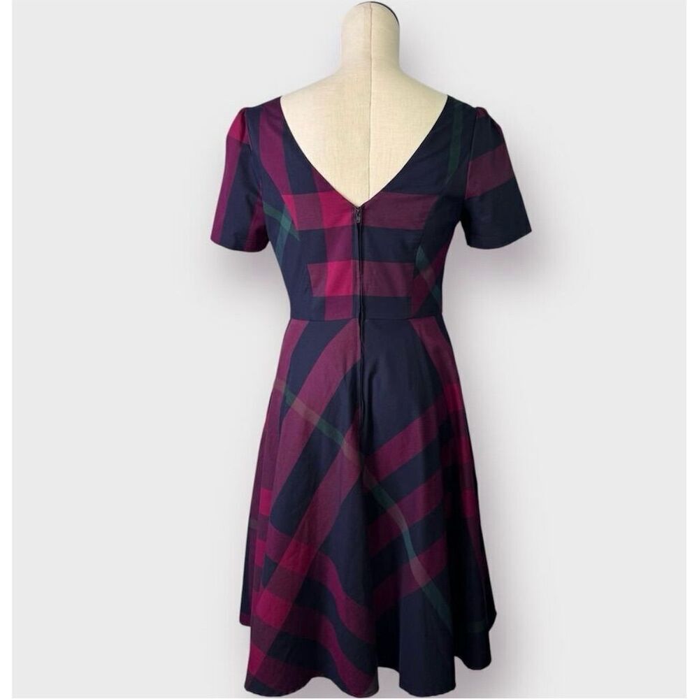 ModCloth Women's Plaid Fit & Flare Midi Dress Size 6 Multicolor - Picture 3 of 5